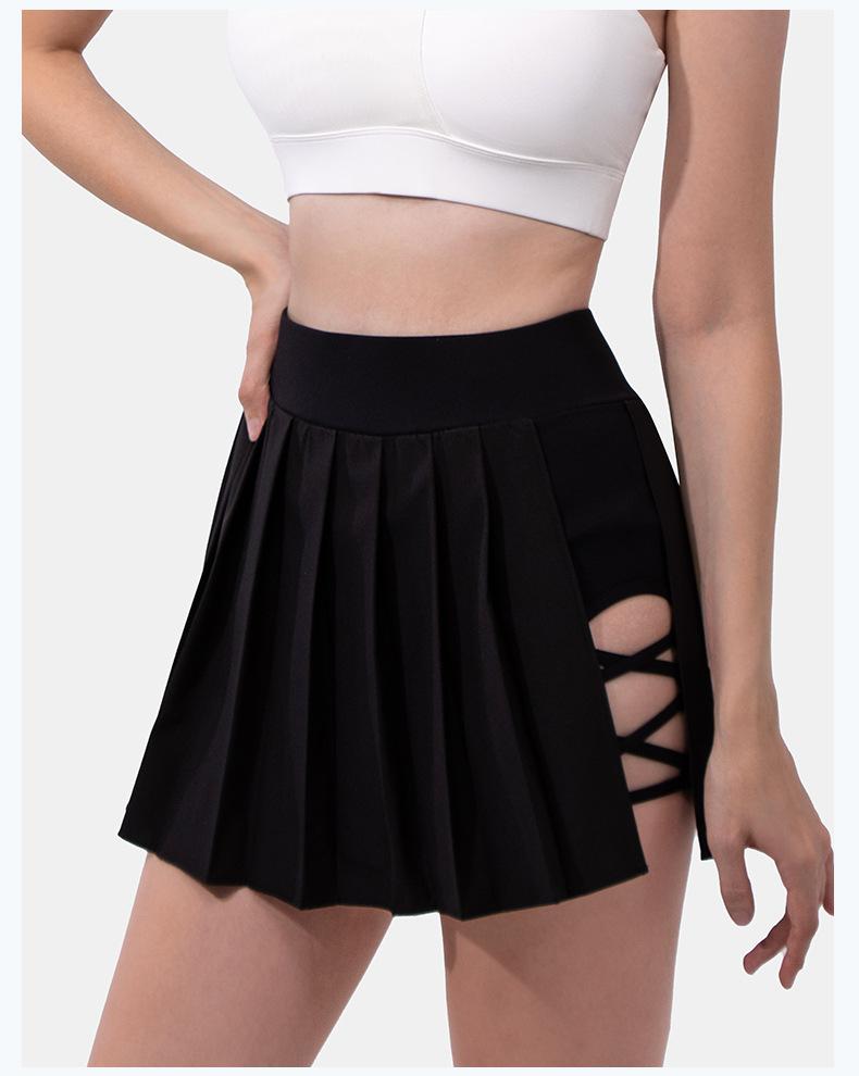 Yoga Pleated Skirt for Women, High-Waisted Sports Short Skirt, Quick-Dry Outdoor Running Anti-Exposure Tennis Skirt