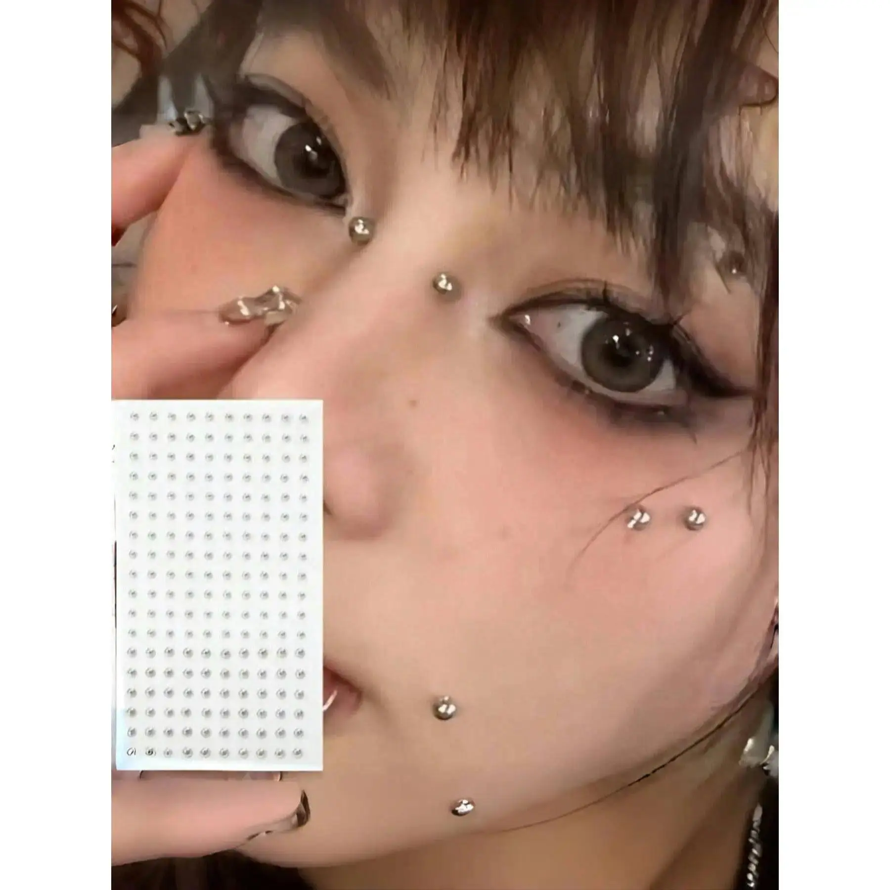 360pcs Fake Piercing Kit, Punk Style Self-Adhesive Body Jewelry with Butterfly Designs, Waterproof Acrylic Rings for Lip, Nose, Eyebrow & Belly, Fake Piercings