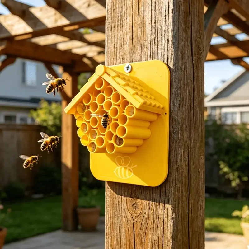 Insect Hotel for Beneficial Insects, Small Bee Lodge, Outdoor Hanging Habitat, Insect Hotel for Farm and Garden, Eco-Friendly Pest Control, Honeybee, Beekeeping, Nest