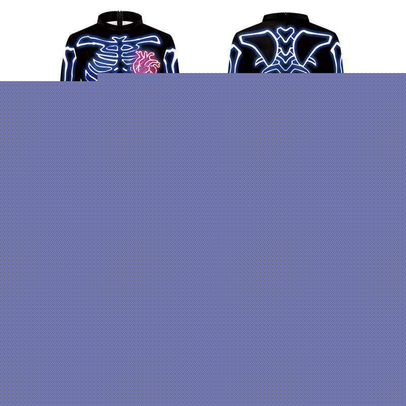 Blue Butterfly Cloak Skeleton Jumpsuit Halloween Cosplay Costume Witch Bodysuit Women Catsuit Funny Carnival Performance Outfit