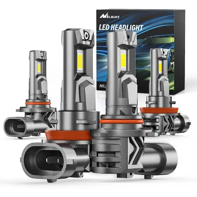 Nilight 9005/HB3 | H11/H9/H8 LED Headlight Bulbs E4S Series 200W 40000LM 6500K IP67 | 4 BULBS Super Bright Waterproof Headlamps  dealsforyoudays, Motorcycle Led Lights, High Lumen Headlight