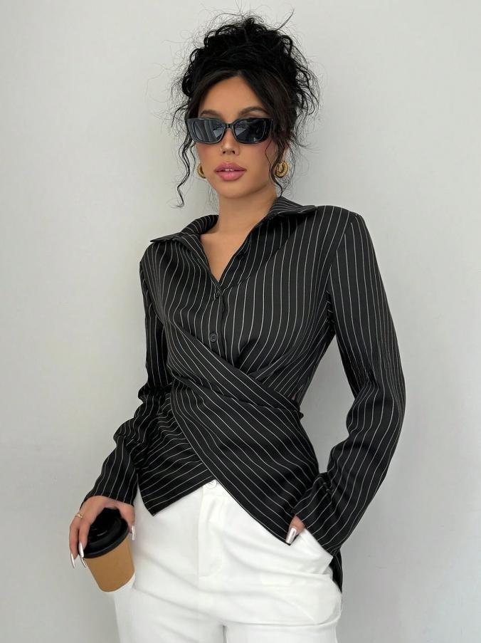 New spring sexy fashion elegant long-sleeved button-down women's shirt