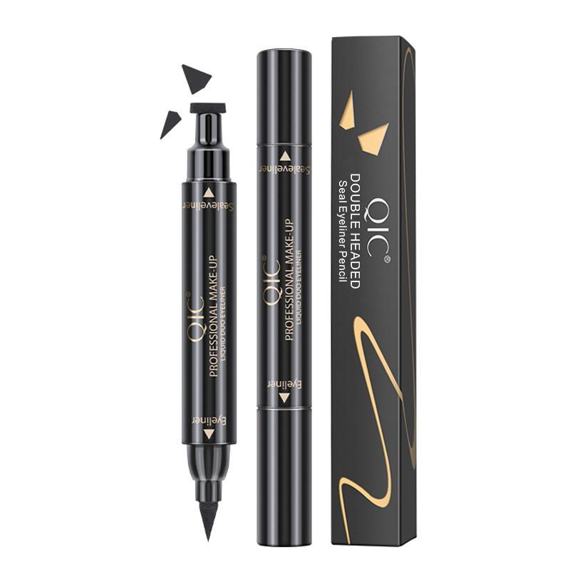 QIC 2-in-1 Stamp Eyeliner Pen | Waterproof & Smudge-Proof | Long-Lasting Winged Eye Makeup