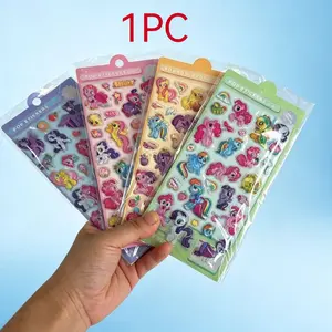 Cute 3D Crystal Bubble Stickers, Rainbow Unicorn Glitter Decals, Style Notebook Laptop Phone Case Decor, Girl's Party Gift