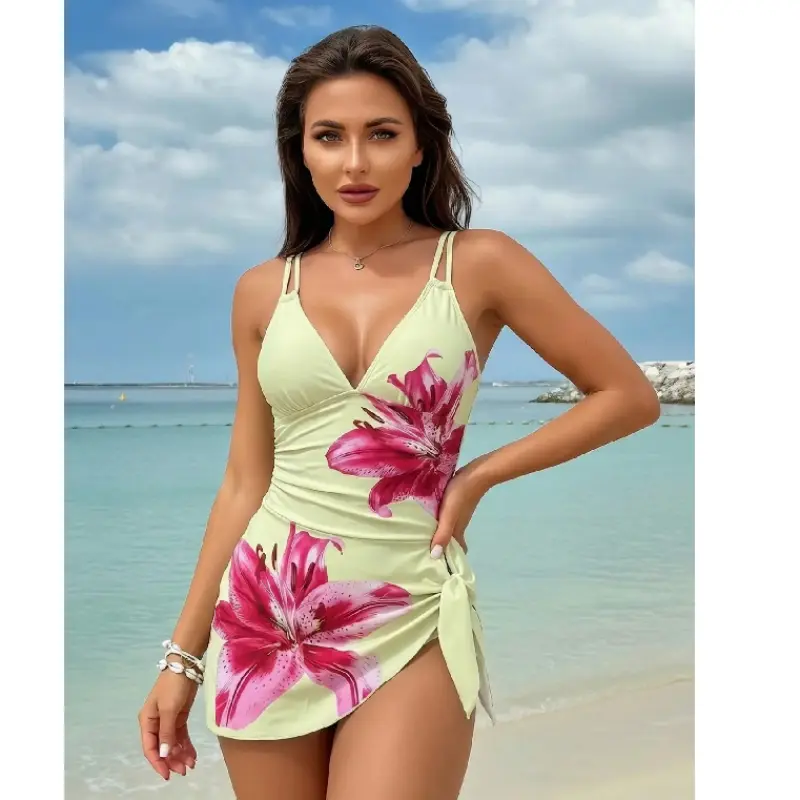 That Floral V-Neck Swim Dress Everyone's Wearing as a Swimsuit Outfit RN 🌸   GF Swimsuit Vibes
