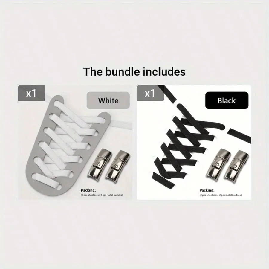 4 Pairs Lazy Shoelaces, No Tie Required, Unisex Buckle Design, Elastic Wider Laces, Comfortable & Easy to Use, Stretchy Shoelaces, Shoelaces for Sneakers