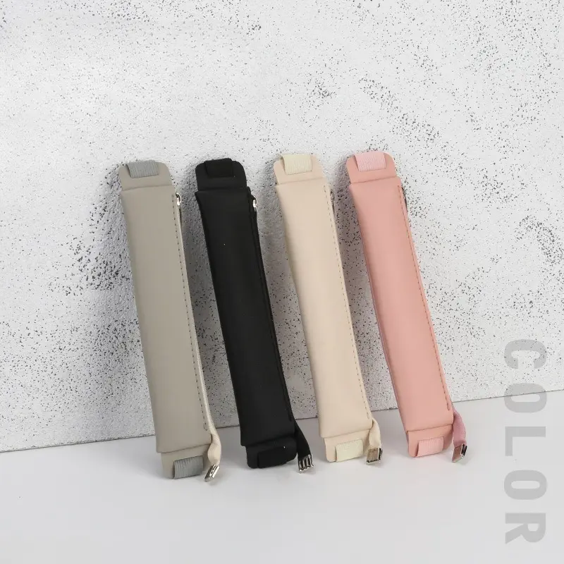 4-Pack Minimalist PU Leather Pen Holders with Elastic Strap, Single Slot Sleeve for Notebook and Planner Pen Protection, Minimalist Decluttering, Accessories, Portable