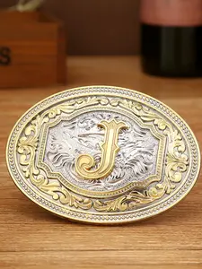 Western Cowboy 26 Letter Buckle for Men and Women, Smooth Buckle Fits 3.8mm Belt, Easy-To-Use Loop, Versatile Fashion Belt, All Seasons Street Style