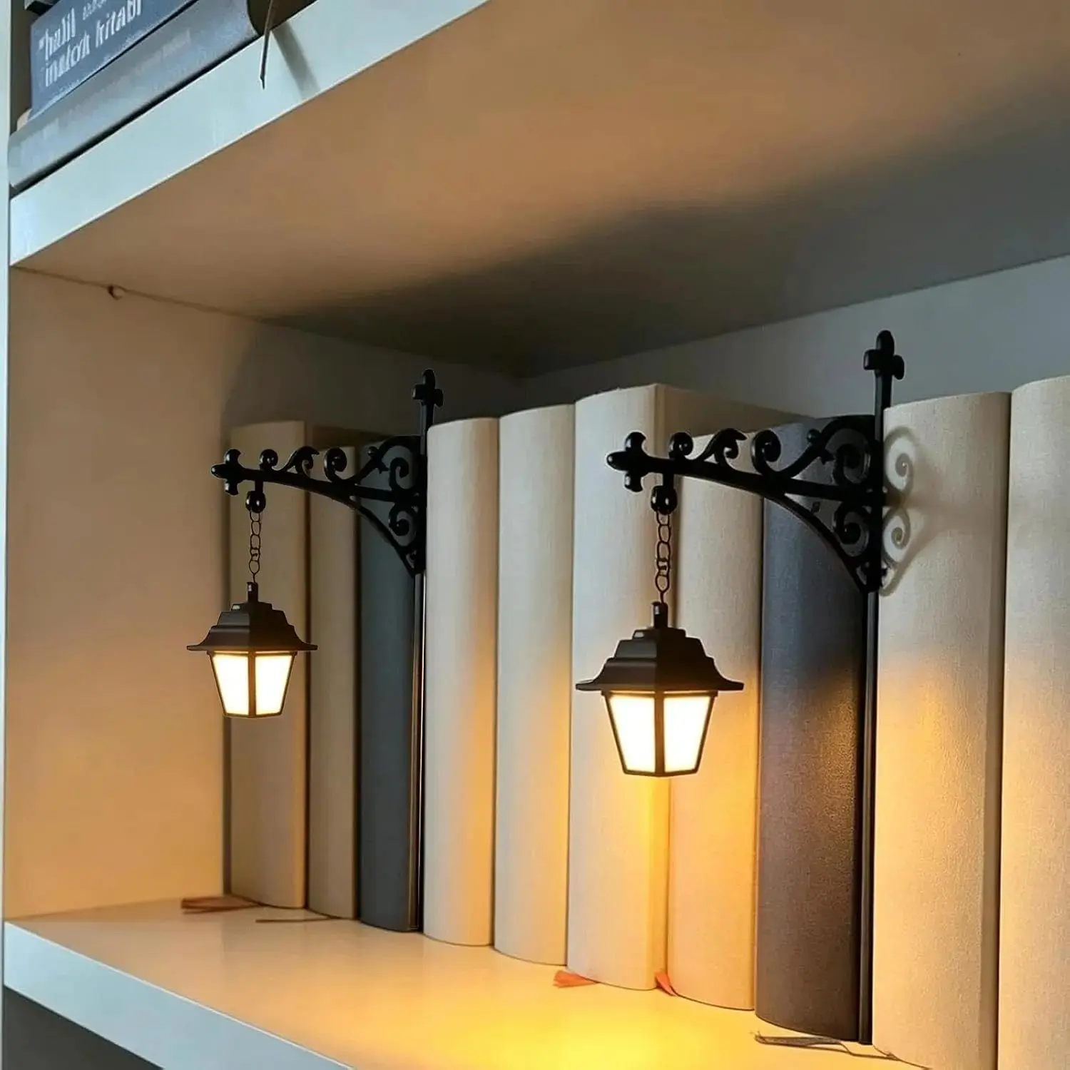 New Bookshelf Lantern Light, Library Shelf Lighting, Metal Craft Decorative Lamp, Elegant Reading Corner Accent, Modern Home Décor