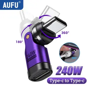 AUFU 540° 240W USBC To Type C Adapter OTG Fast Charge Cable Adapter Type C Male To Female Converter For iPhone17 Macbook Laptop