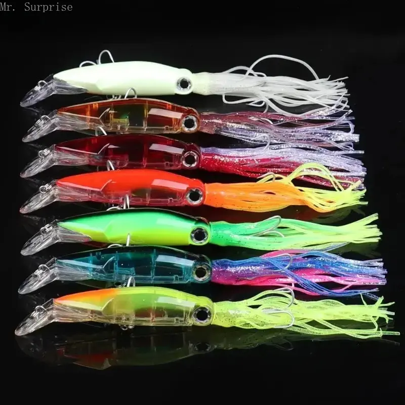 7Pcs Colorful Octopus Shaped Fishing Lure Set, Lifelike Artificial Bionic Baits, Lightweight Portable Fishing Tackle, Durable Outdoor Angling Accessories, Universal Lure Kit for Fishing Enthusiasts, Suitable for Freshwater and Saltwater Fishing