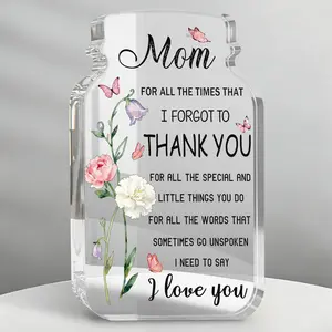 Gifts for Mom From Daughter Son, Mama Desktop Decor Sign, Mother Mason Jar Acrylic Plaque, Birthday Gifts for New Mom, Office Home Bathroom