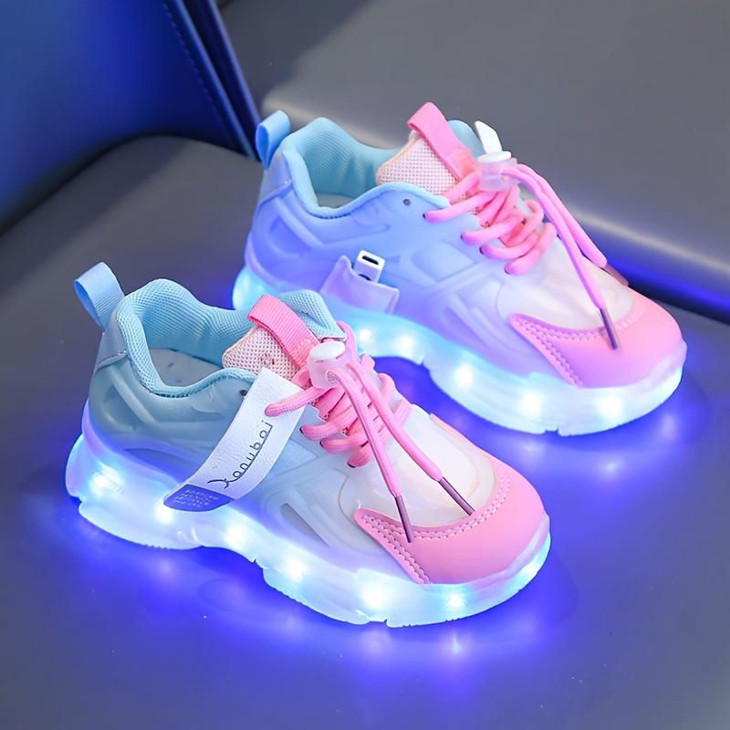 Casual Cool Rechargeable LED Sports Shoes Boys Shock Absorption Anti-Slip Running Training Luminous Sneakers