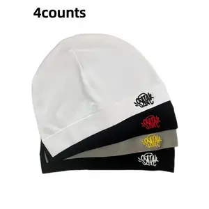 4-piece set of unisex new knitted hats, suitable for sports and outdoor activities, made of breathable and elastic material, with a fashionable and casual style, can be worn in all seasons