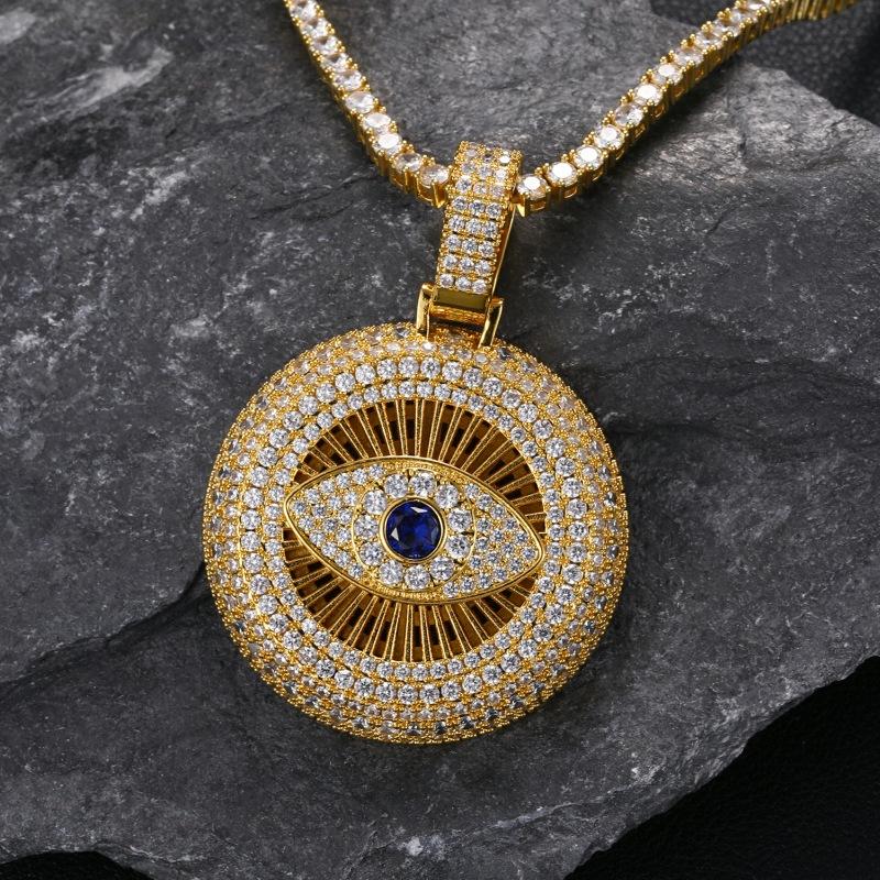 Hot-Selling New Devil'S Eye Pendant With Micro-Inlaid Zircon, Hip-Hop Trendy Accessory