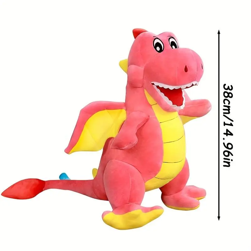 Cute Dragon Stuffed Animals Plush Toy Soft Pink/Green Pterosaur Plushie Dinosaur Plushies with Wings Gift for Kids Boys Girls, Cute Cartoon Style Stuffed Toys, Fluffy Fabric Stuffed Toys