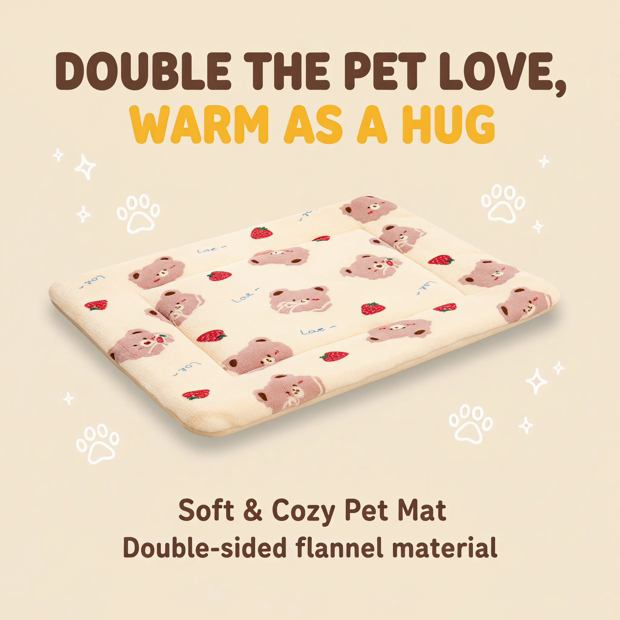 Cat and dog cushions Double-sided flannel thickened warm sleeping cushions Pet cushions are universal in all seasons