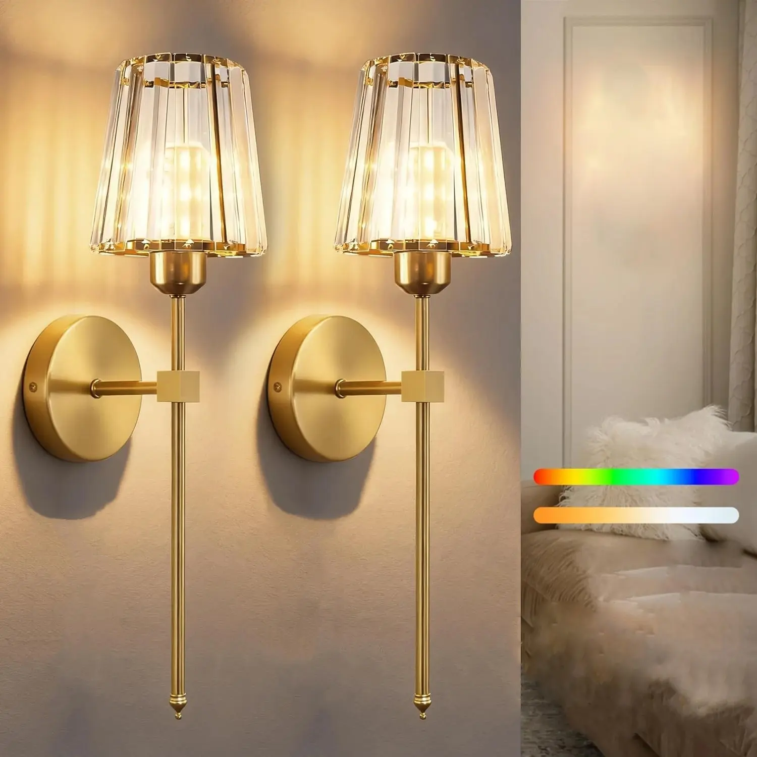 Hotel Crystal Glass Wall Lamp, Elegant Atmosphere Indoor Wall Light for Home Corridor Bedroom, High-End Decorative Lighting Fixture, Crystal Wall Sconces