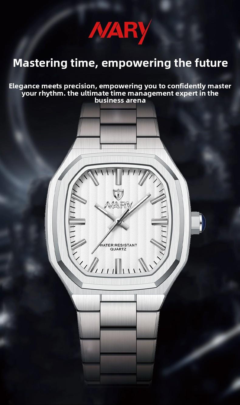 Men's Luxury Gold Square Quartz Watch - Stainless Steel Band, Water Resistant, Gold Textured Dial, Luminous Hands, Business Casual Dress Wristwatch, Perfect Gift for Him