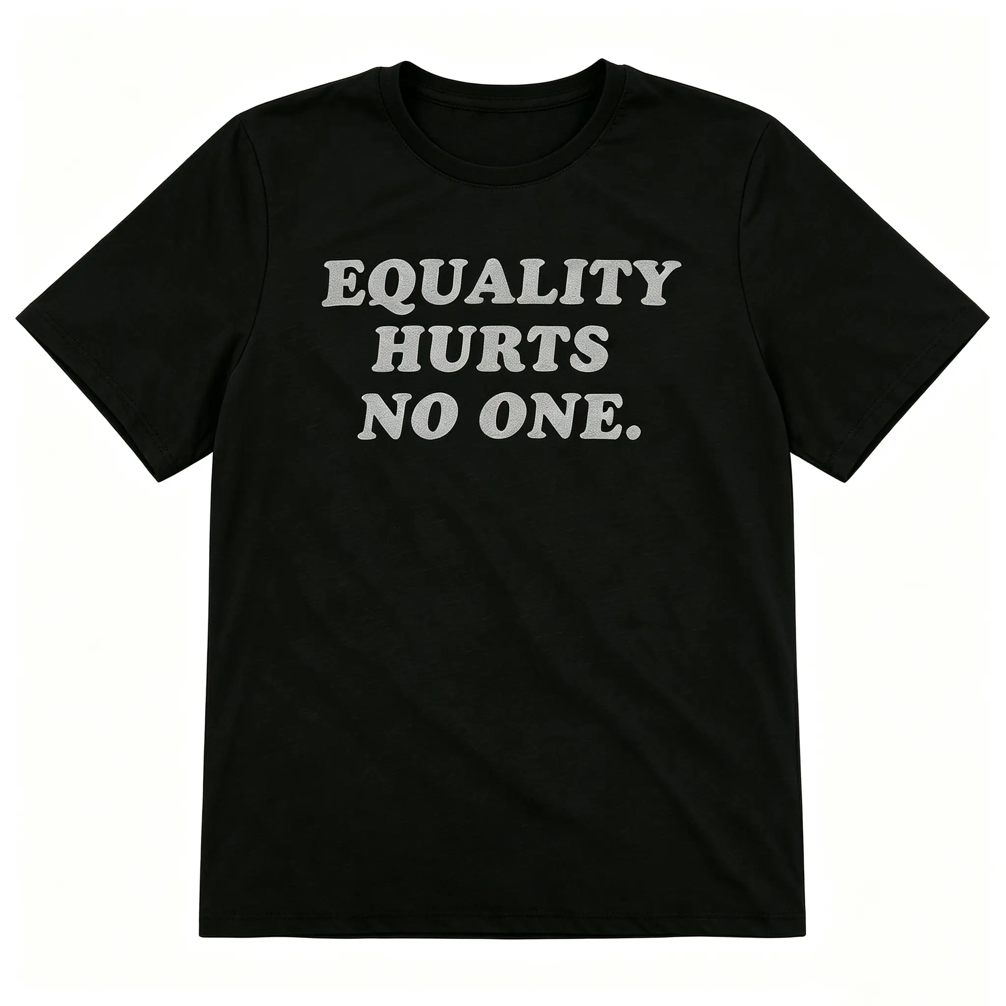 Equality Hurts No One Retro Bold Text Graphic T-Shirt Equal Rights Unisex Casual Black Tee
