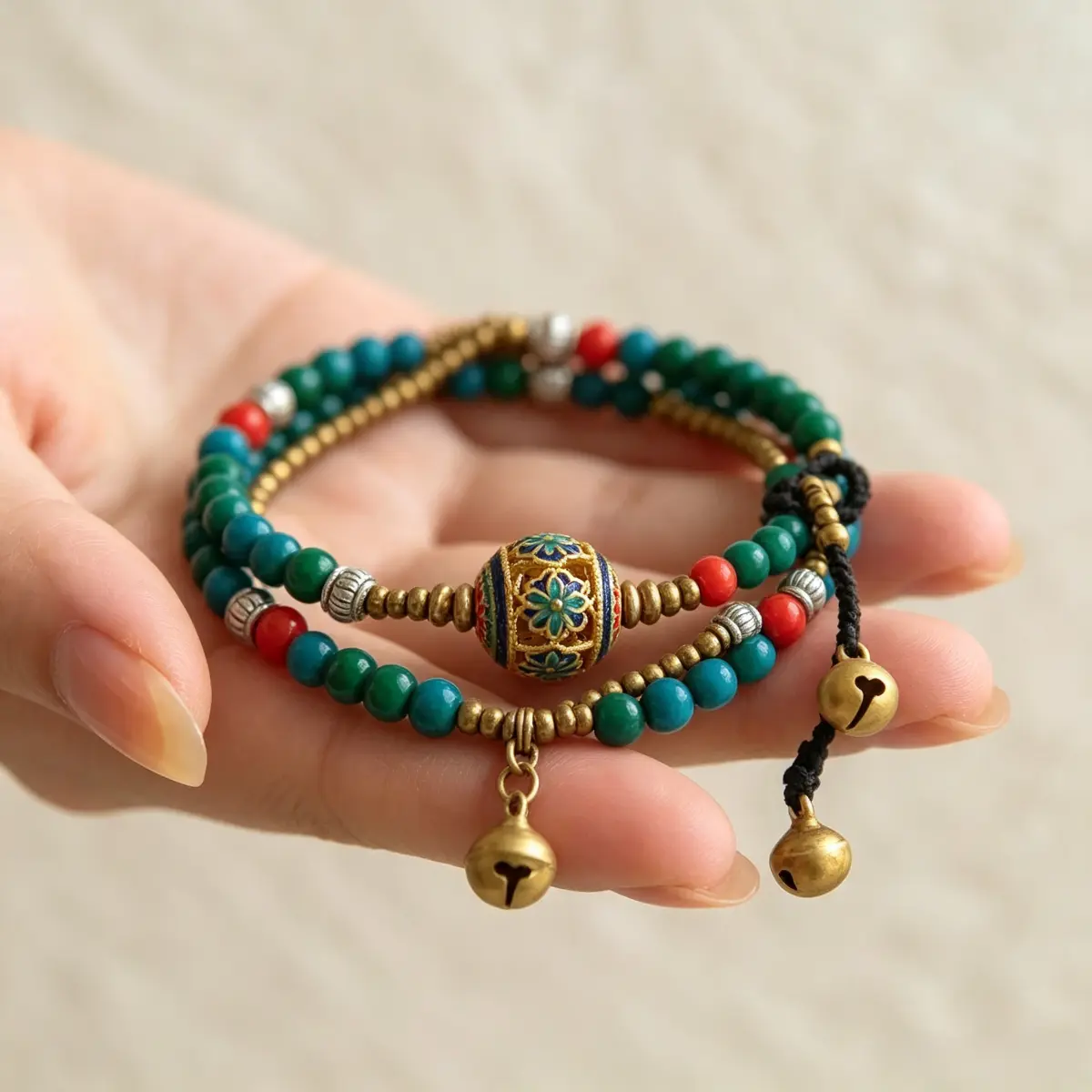 Bohemian Natural Stone Stackable Bracelet, Handmade Woven Rope Beaded Bracelet, Ethnic Vintage Dainty Luxury Hand Jewelry for Women, Trendy Layering Wrist Accessory#BohoBracelet#BeadedBracelet#Handmade Jewelry#StackableBracelets#WomensJewelry, Casual Wear