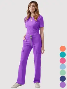 New Scrubs Uniform Multi Short Sleeve Tops Pants Hospital Set Women Pet Shop Doctor Scrub Medical Surgery Workwear Scrub Suit