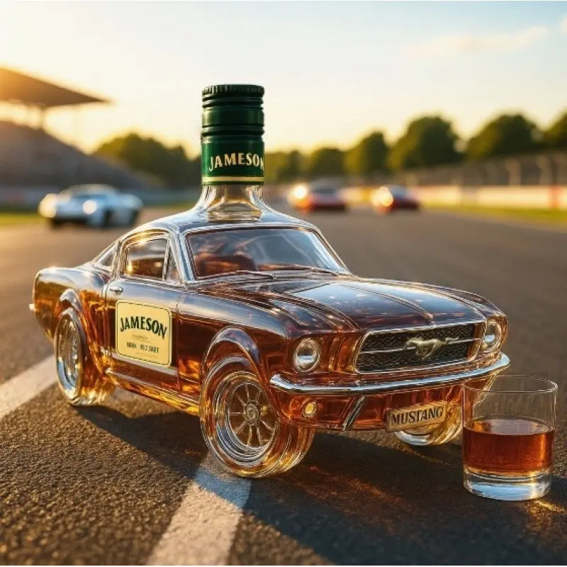 Classic Mustang Car Shaped Whiskey Decanter Bottle, Barware, Unique Gift Idea, Perfect for Collectors & Enthusiasts, Durable Design