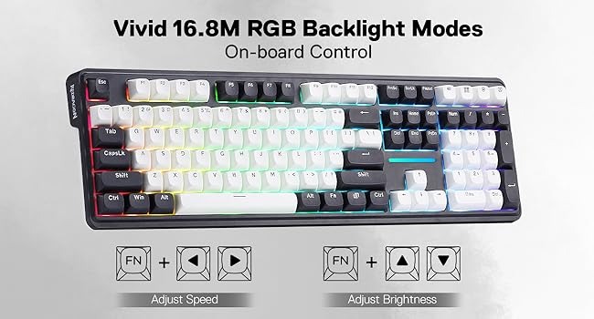 Redragon K745 PRO Wireless Gasket RGB Gaming Keyboard, 108 Keys Mechanical Keyboard w/Extra 4 Hotkeys, Hot-Swap South-Facing LED Socket, 5-Layer Noise Dampening, Round PBT Keycaps, Mint Mambo Switch, Abyssal Blue Redragon K745 PRO Wireless Gasket RGB Gaming Keyboard, 108 Keys Mechanical Keyboard w/Extra 4 Hotkeys, Hot-Swap South-Facing LED Socket, 5-Layer Noise Dampening, Round PBT Keycaps, Mint Mambo Switch, Abyssal Blue