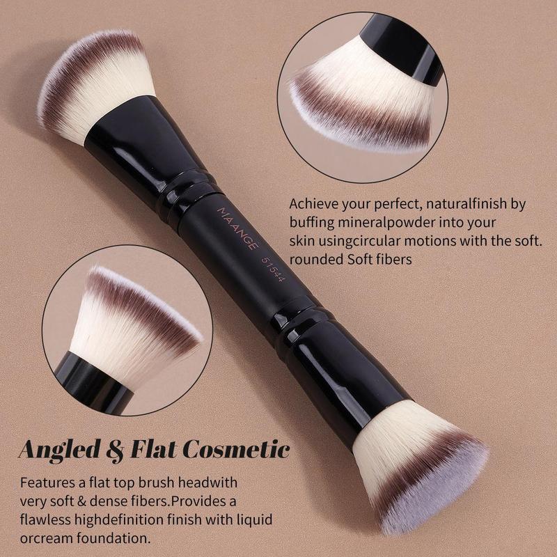 MAANGE 7pcs Makeup Brush Set, Face Makeup Brushes, Flat Foundation Brush, Loose Powder Brush, Blush Brush, Concealer Brush, Contour Brush, Eyeshadow, Detail Brush, Makeup Brushes for Application, Professionals and Beginners