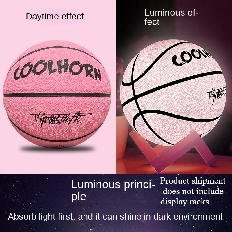 Luminous Basketball, 1 Count PU Soft Leather Outdoor Wear-resistant & Anti Slip Basketball, Basketball Equipment for Indoor Outdoor Use