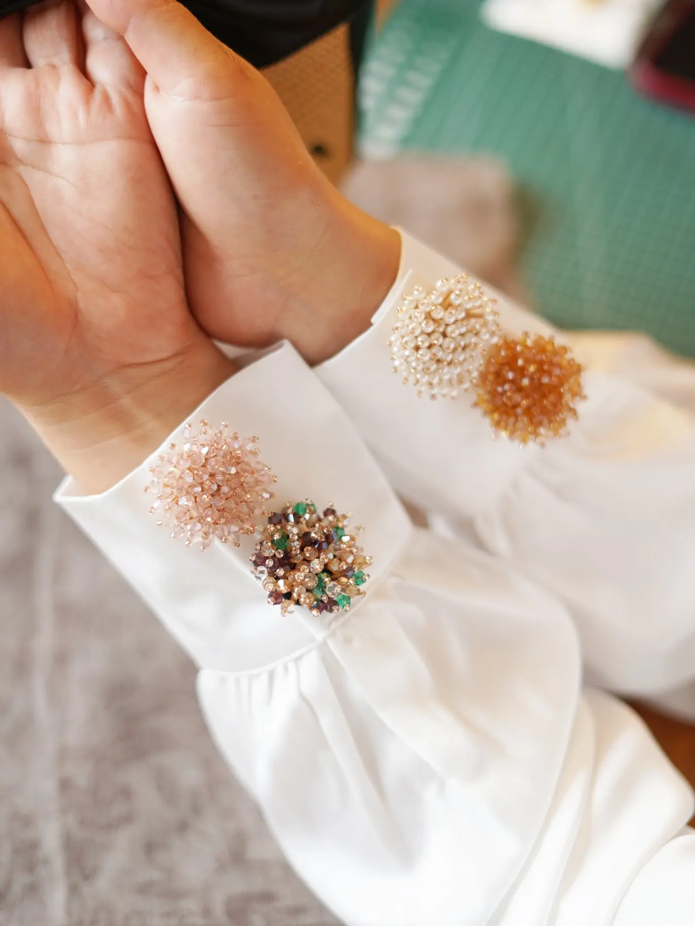 Fashionable Women's Crystal Button Set, Shirt Button Decorative Cover, Turtle Button, Sleeve Button, No Sewing Required
