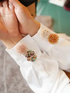 Fashionable Women's Crystal Button Set, Shirt Button Decorative Cover, Turtle Button, Sleeve Button, No Sewing Required