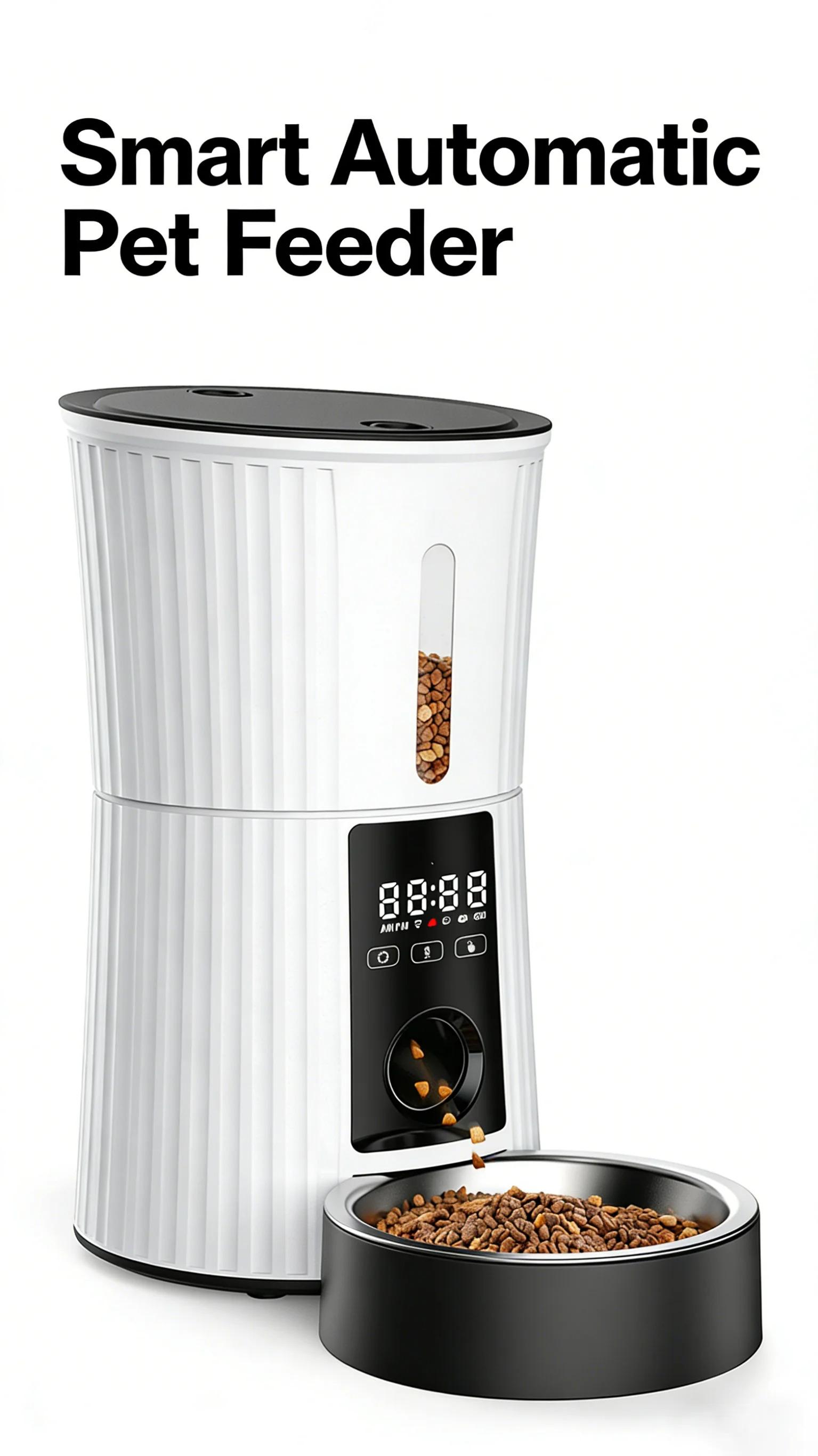 Smart Automatic Stainless Steel Pet Feeder Simple Scheduled Dog Cat Food Dispenser with Auto Bowls & Feeders for Pets