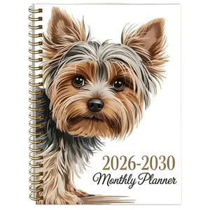 2026-2030 Monthly Planner/Calendar - January 2026 to December 2030, 5-Year Monthly Planner, Brown Dog Themed Cover Design Notebook, Yearly Calendar Planning, Monthly Tabs, 60-Month Calendar, 5.5 x 8.3 inches, Thick Paper, Elastic Cover, Durable Double Wir
