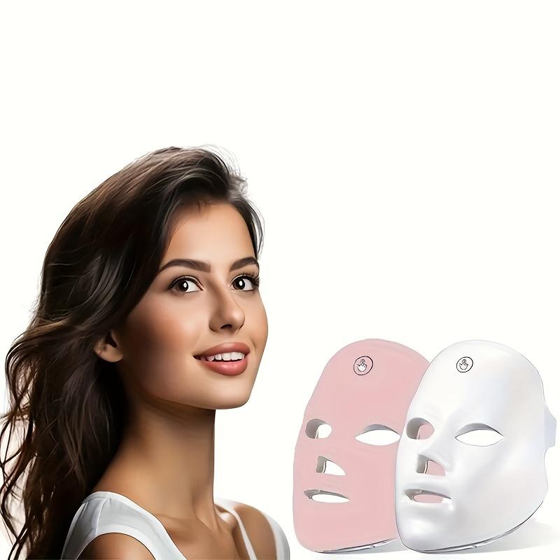 7-color LED face facial mask shrinks pores, skin rejuvenating photon instrument, portable household gifts for women and men Skincare White Comfort Facemask