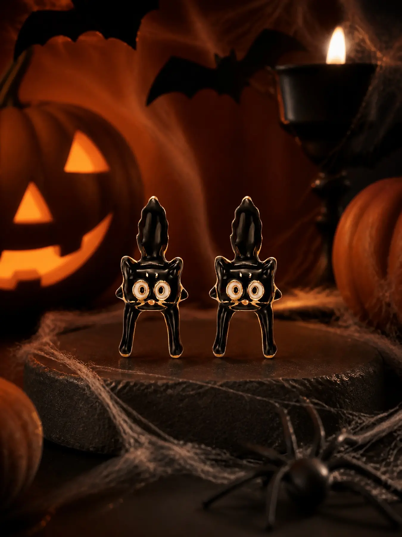 White Enamel Ghost Earrings, Adorable Halloween Studs, Novelty Jewelry Gift for Women and Girls