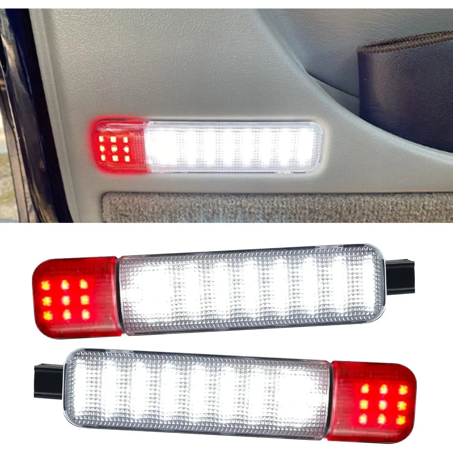 Led Doors Light Courtesy Lights Compatible with Chevy Silverado GMC C/K,Sierra 1500 2500 3500, Suburban, Avalanche, Hum-mer H2 Yukon Car Interior Doors Panel Lighting