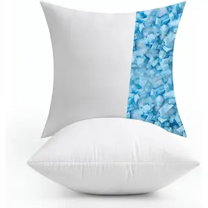 Pack of 2 22x22 Pillow Inserts-Decorative Shredded Memory  Cooling Throw Pillows-Adjustable   Wedding Pillow Stuffer Form for Couch Bed Cushion