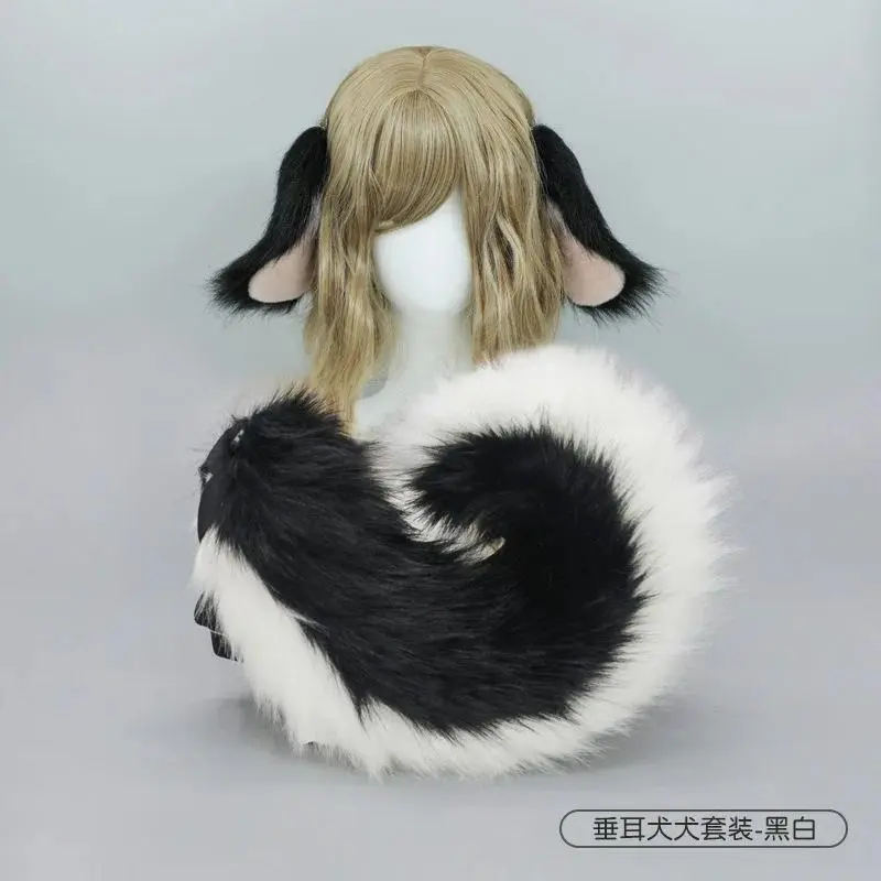Faux Fur Dog Drooping Ears Women Bunny Animal Ear Furry Headband Party Accessories Cosplay Headwear Kawaii Hair Band Accessories