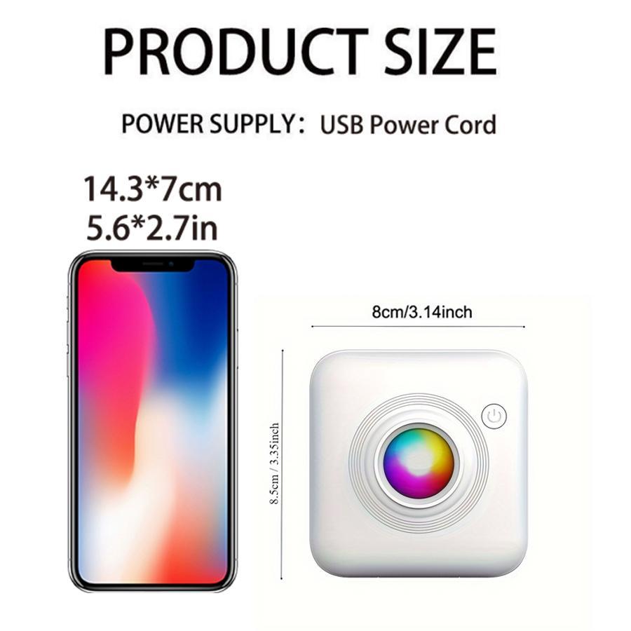 Portable Mini Thermal Printer, 1 Set Wireless USB Rechargeable Label Printer with Printing Paper & Watercolor Pen, Reusable Label Printer for Kitchen, Diary, Study Note