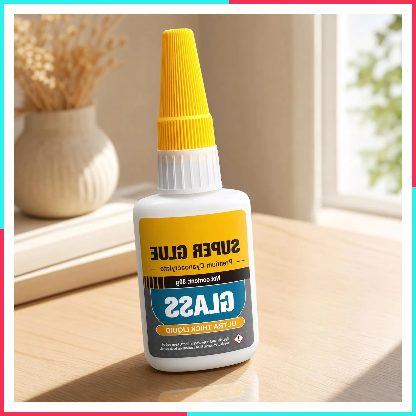 Clear Instant Cyanoacrylate Super Glue Liquid for Glass Repair, All-Purpose Thick CA Adhesive for Shoes, Ceramic, Plastic, Leather, Model, Metal, Wood, Pottery, Aquarium, Porcelain, Stone