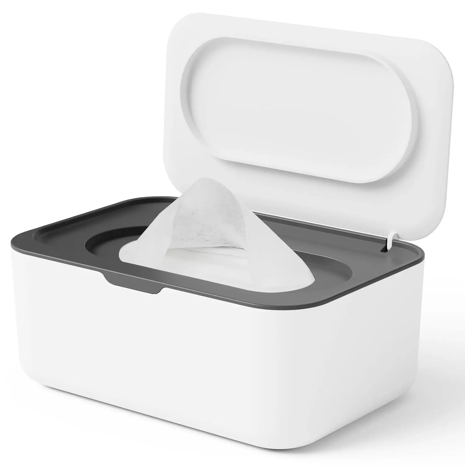 Wipes Dispenser, Wipe Holder for Baby & Adult, Refillable Baby Wipe Container, Keeps Wipes Clean. Non-Slip, Easy Pull Wipes Pouch Case, Grey
