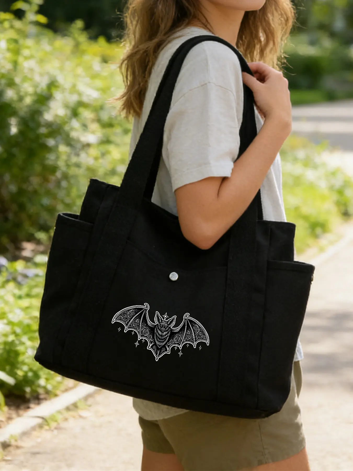 Bat Pattern Handbags, Tote Bags, Shoulder Bags, Hand Shopping Bags, Trendy Fashion Items Suitable for Daily Shopping and Commuting, Ideal Gifts.