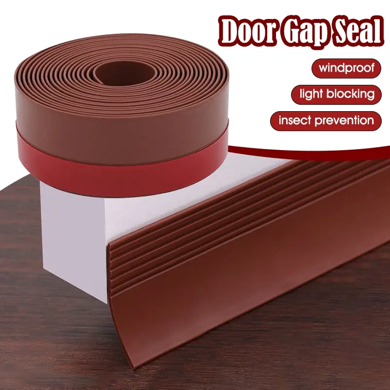1m Door Bottom Seal Strip, Tpe Flexible, Windproof Dustproof Rainproof Noise Reduction, Self-Adhesive, Wood Glass Door, Home Office Insulation
