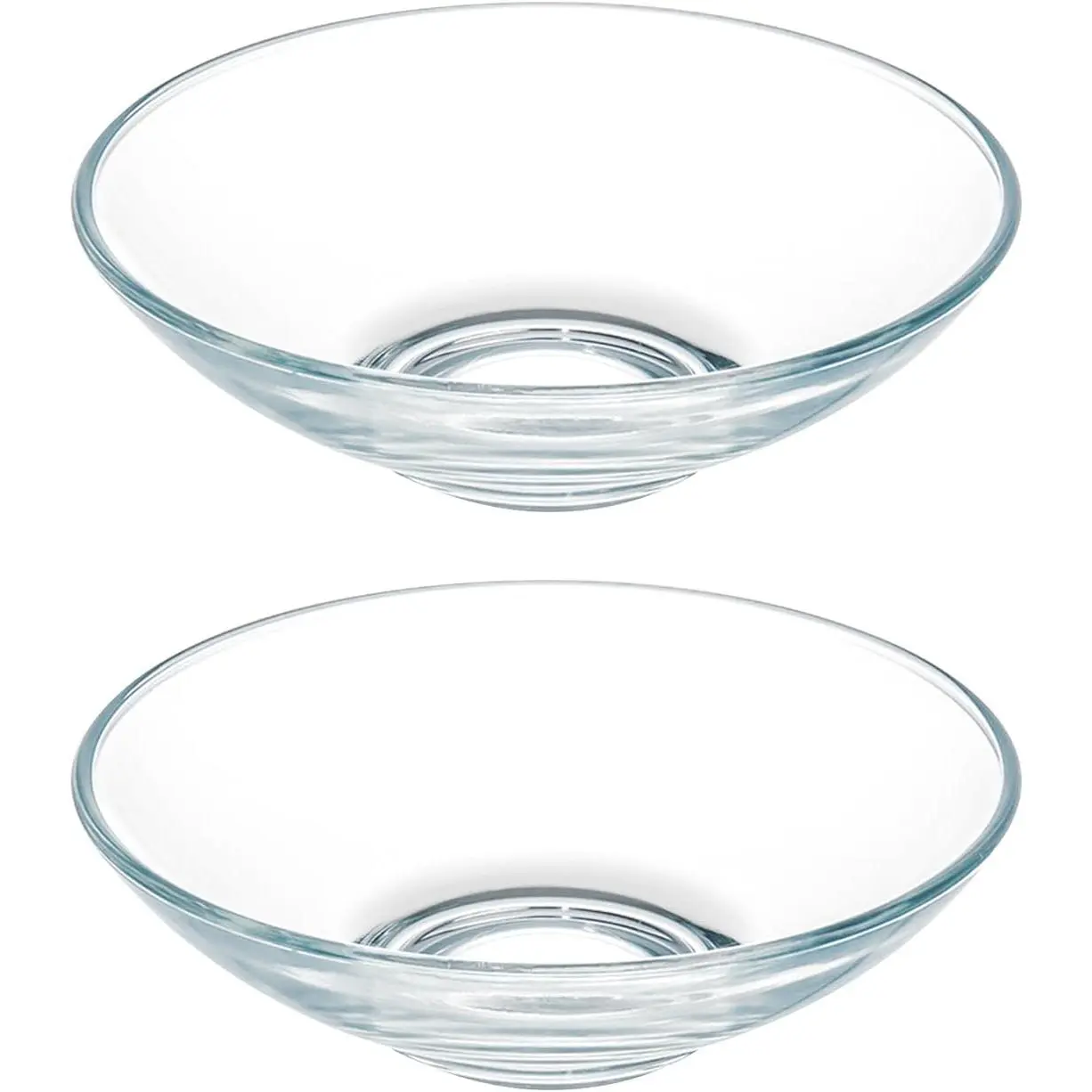 Clear Glass Bowls - 15oz Cereal, Pasta, Soup & Dessert Bowls - 7 inch Set of 2