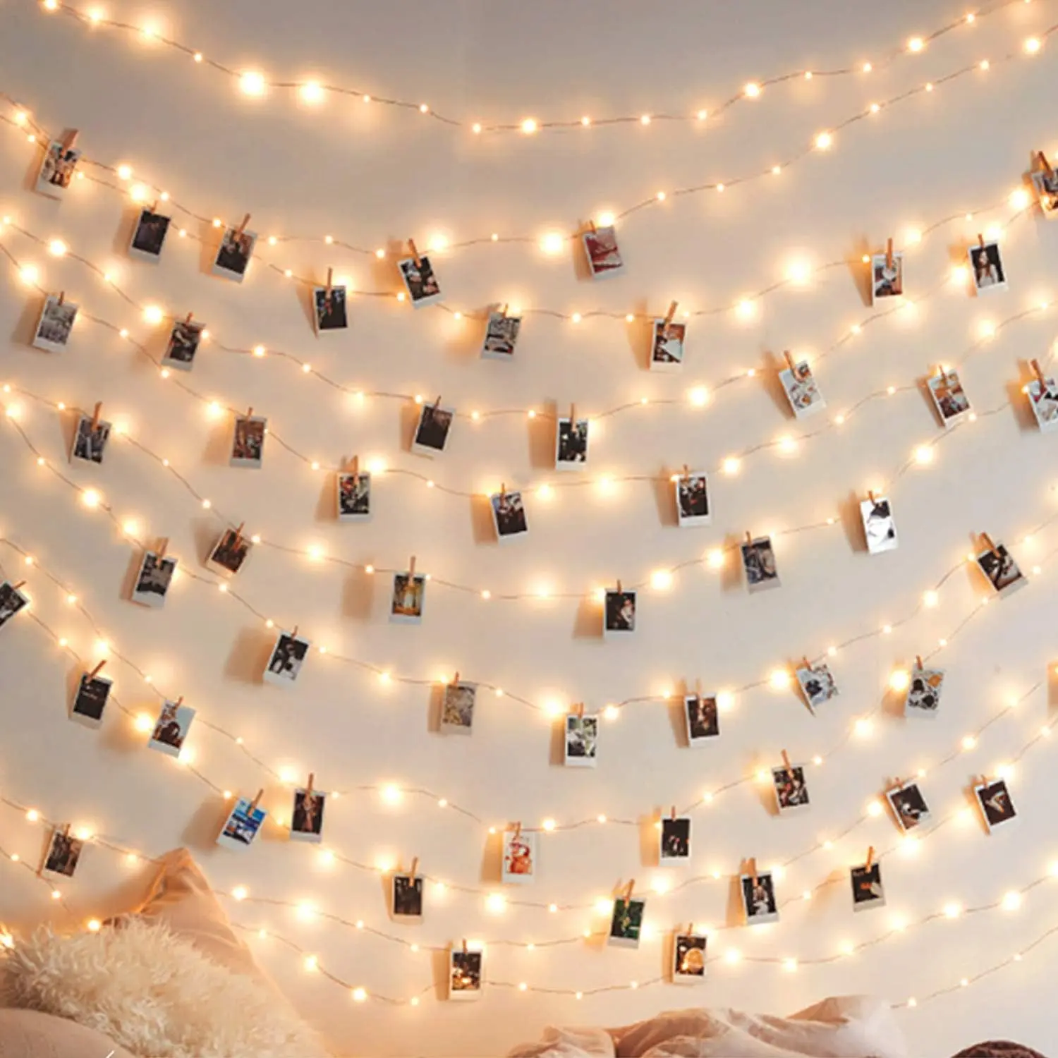 17Ft Photo Clip String Lights - 50 LED Fairy Lights with 50 Clips, Holds Photos, Creates Romantic Vibe for Dorm Bedroom Wall Decor (Dog & Cat Grooming Accessory Add-On)