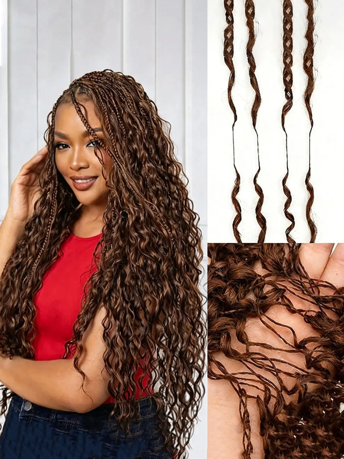 Deep Wave Feather Crochet Hair Premium Human Hair Invisible Miracle Knots Crochet Hair Human Hair 60g Pre-Separated Human Crochet Hair Reusable Brazilian Human Hair Bundles Braiding Hair Crochet Braids Extensions #4 Color