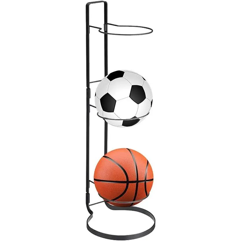 Basketball Ball Storage Rack, 3 Tier Cube Ball Storage Holder, Freestanding Garage  Equipment Organizer Innovative Indoor Removable Vertical Display Stand for Volleyball Football Basketball