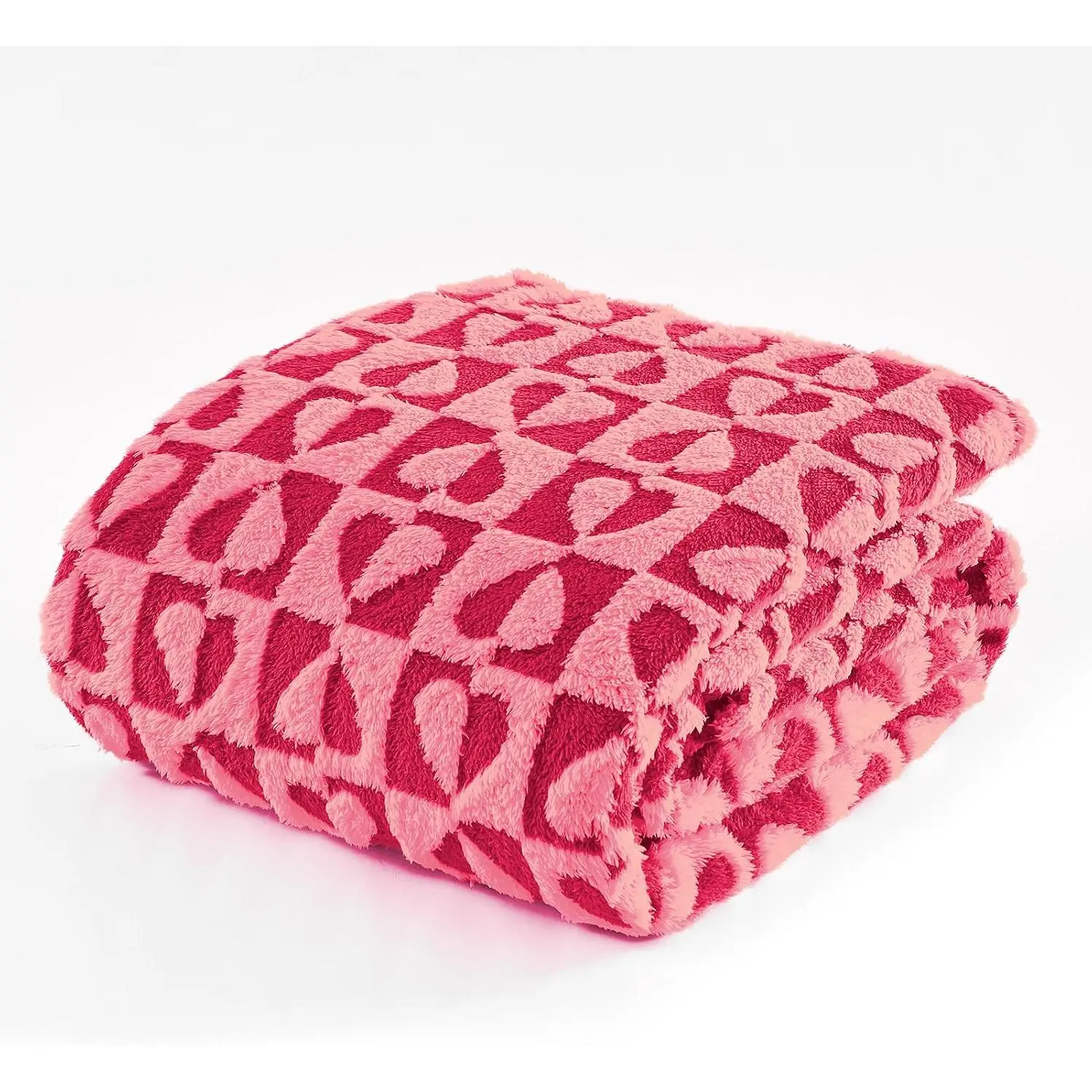 Hot  Throw Blanket Heart Checkered Throw Blanket for Lover Mom Gifts Valentines Day Blanket Lap Blanket, 50x60 Inches, 300GSM