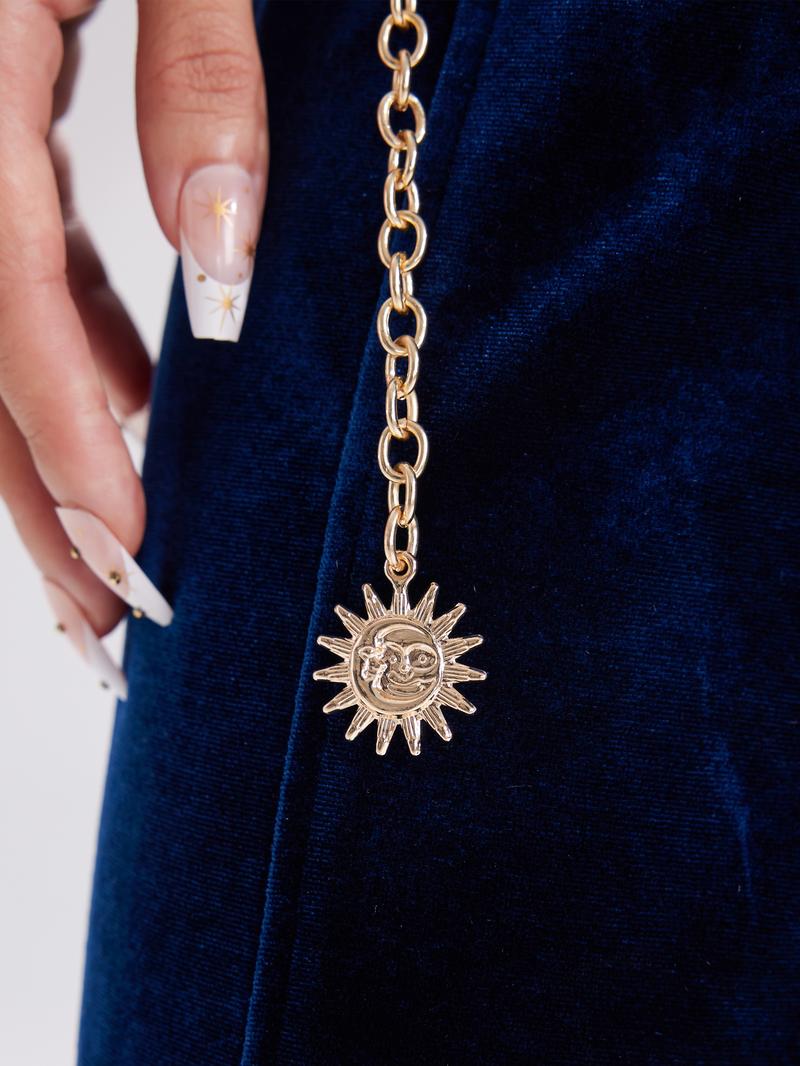 Cider [3 colors, size L/XL-2XL] Star & Moon Layered Waist Chain, Elegant Body Chain for Women, Body Accessories for Wedding Date Vacation